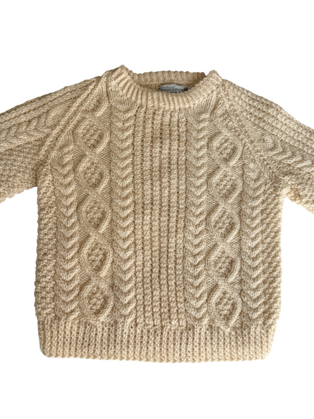 THE SCOTCH HOUSE KIDS VINTAGE CABLE KNIT 100% PURE NEW WOOL